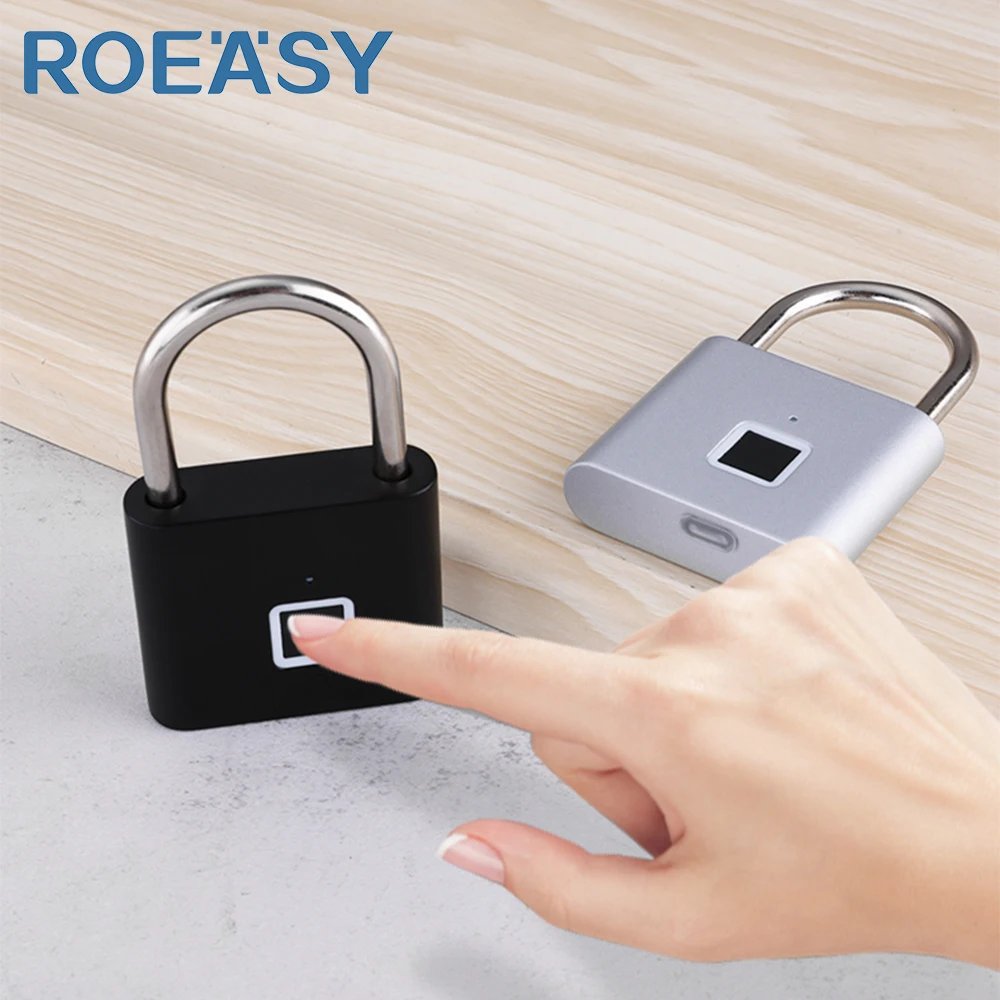 ROEASY waterproof pad locks fingerprint smart safety security electronic bigital padlocks