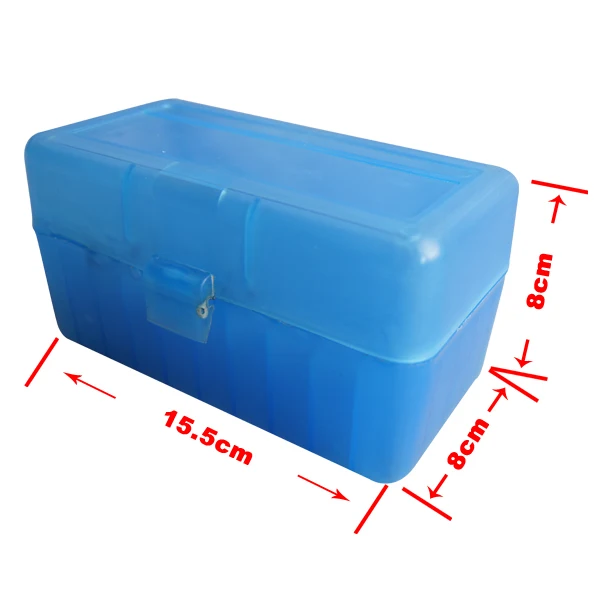 TB-908 Custom Carrying Blue Hard Plastic Ammo Can Bullet Case Box 50 Round
