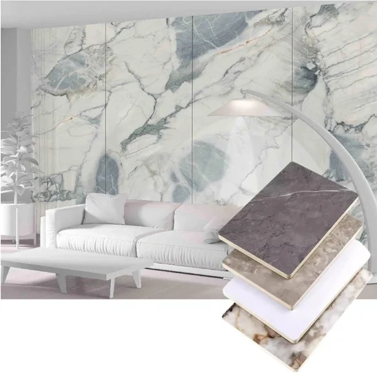 Co-Extrusion Pet Marbled Bamboo Charcoal Fiber Flat Wall Panel WPC Wood Veneer Wall Panel PVC Foam Board