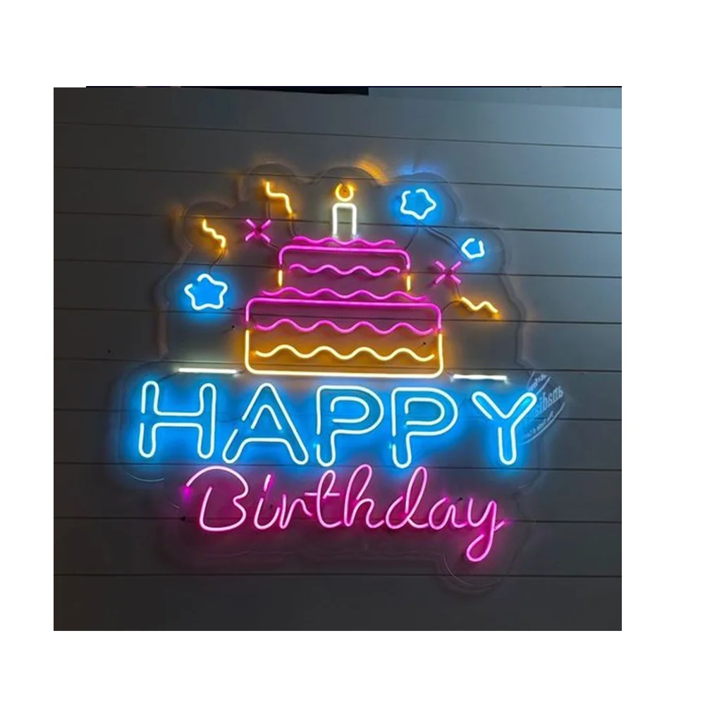 Winbo  Customized Neon Signs led neon light for advertising use flex happy birthday  neon