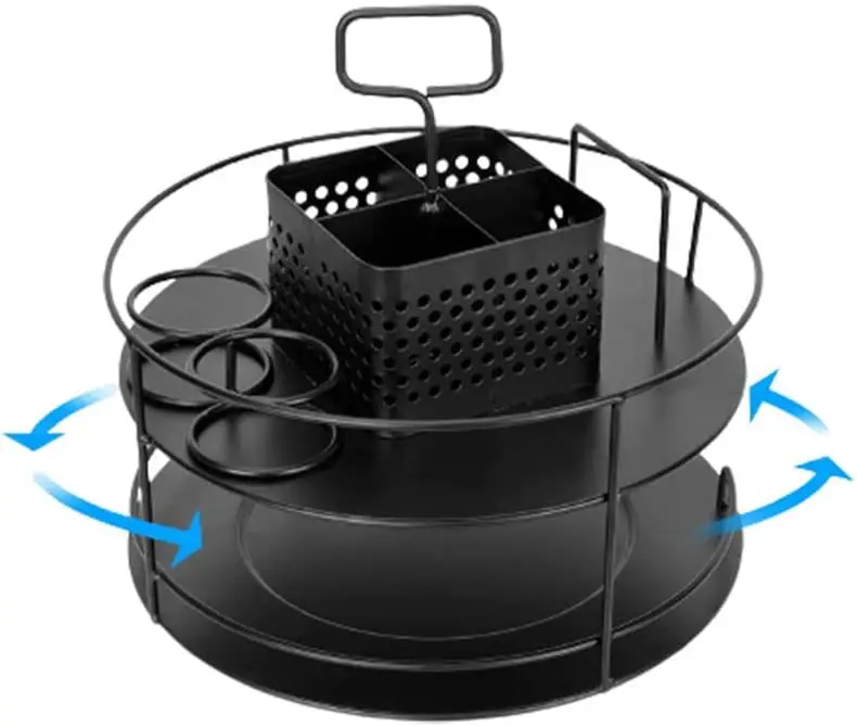 Spinner Kitchen spice storage holder/ spice jar wall rack/ plate and dish rack rotating wire storage rack