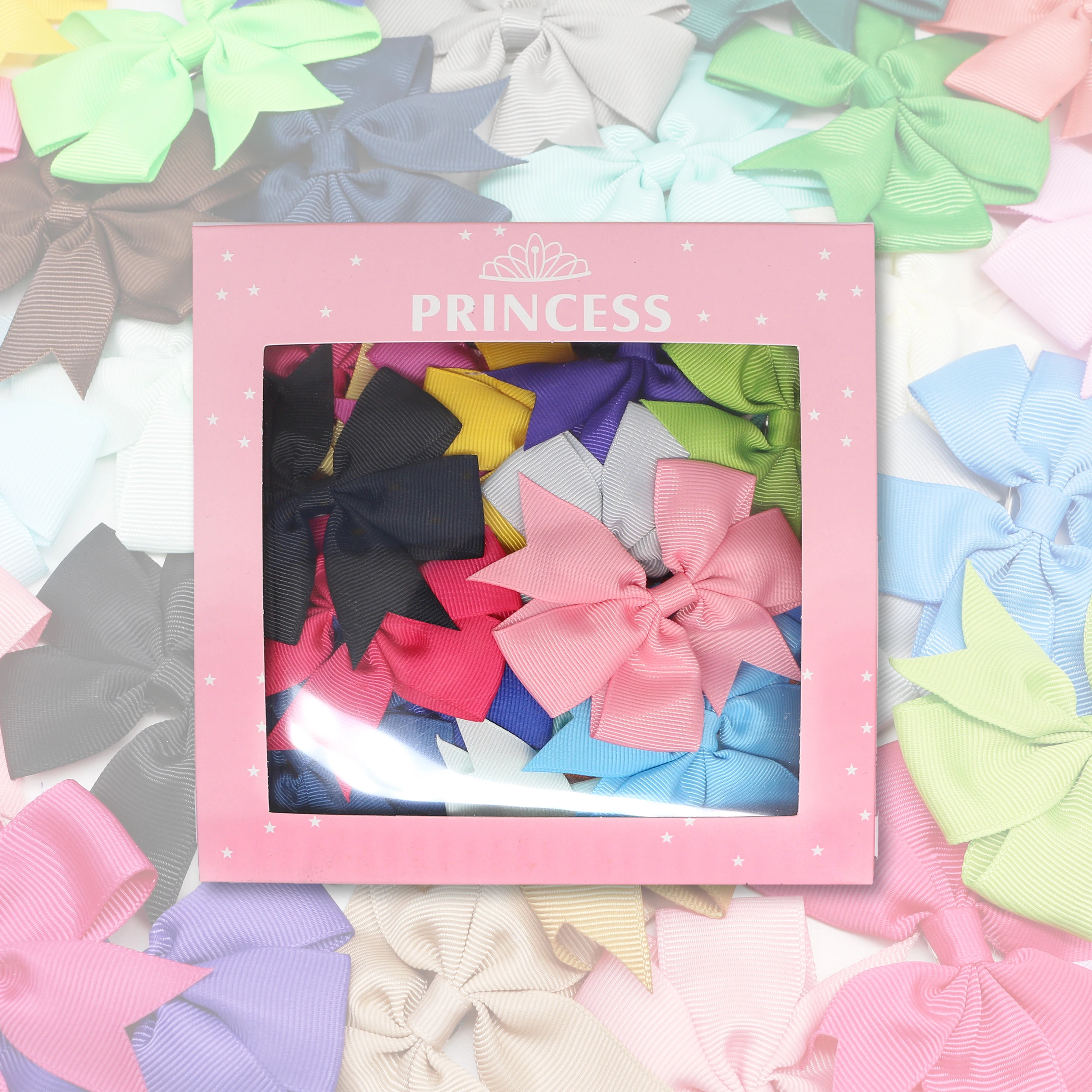 Lirong  40 PCS 3inch Hair Bows For Girls Grosgrain Ribbon Large Boutique Bow Alligator hair clips for Teens Kids