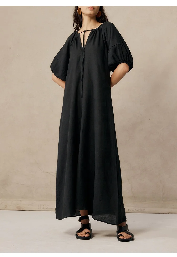 Spring Fashion Luxury Clothing Big Puff Sleeves Square Neck Pleated Bodice Sexy Tie Backless Mini Dress