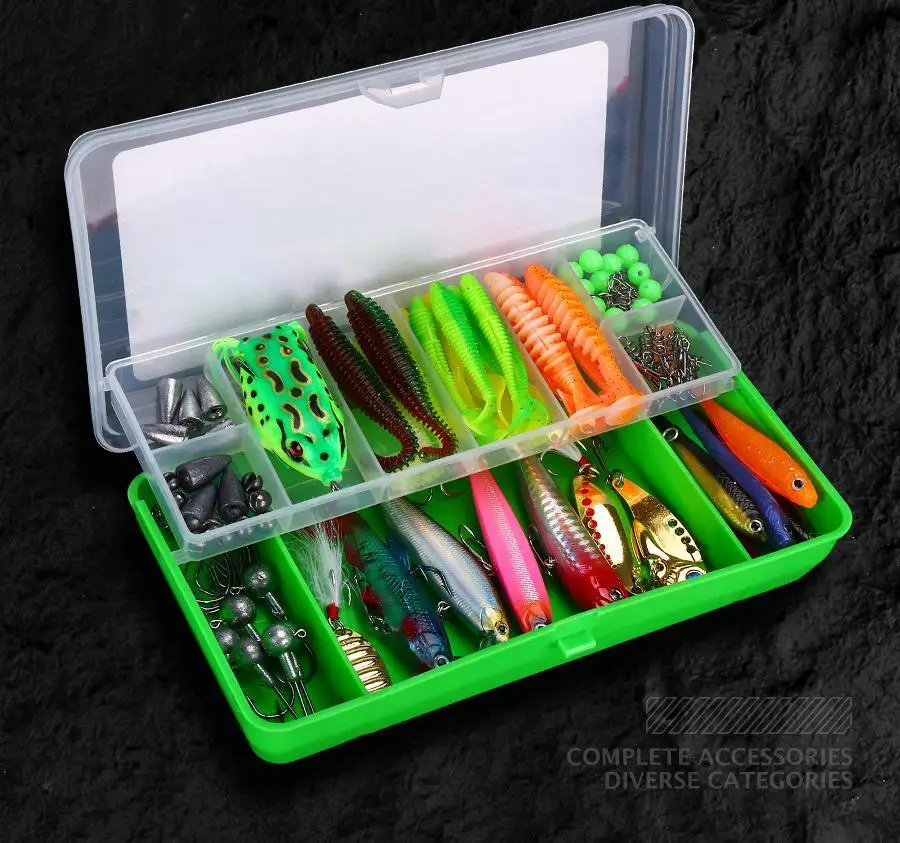 Hot Sale Uniker Cheap Multi Functional 104 PCS Fish Tackle With Plier and Box Fishing Lure Set for Carp Fishing