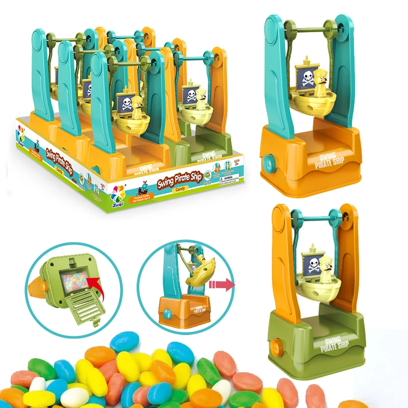 Shantou Juqi  New Confectionery Sweets Toys Candy Swing Pirate Ship Candy Toys