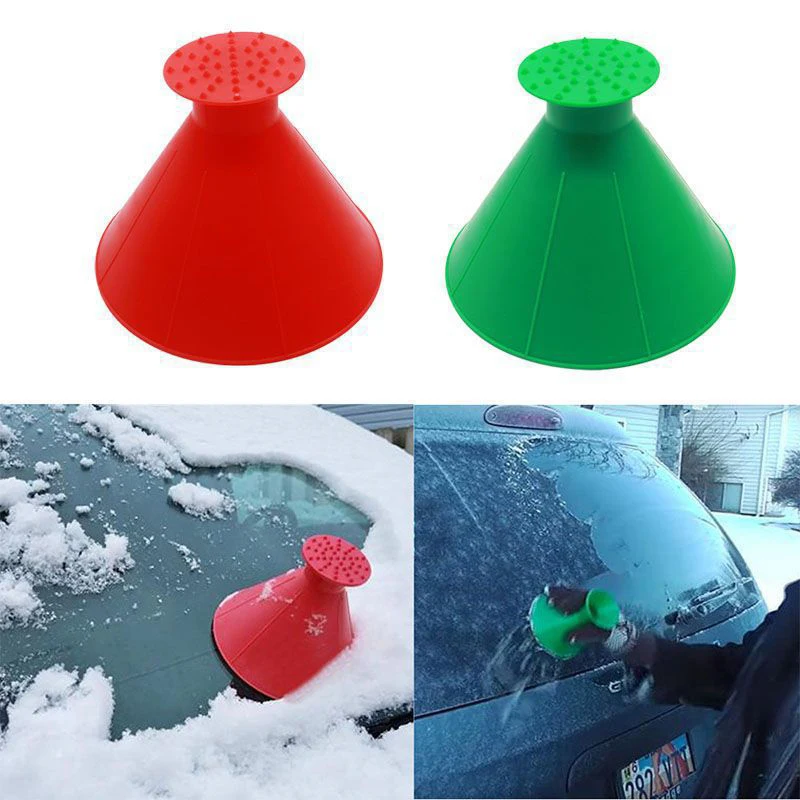 Snow Removal Accessories Cone Shaped Winter Tool Car Windshield Outdoor Snow Funnel Tool Scrape A Round Car Ice Scraper