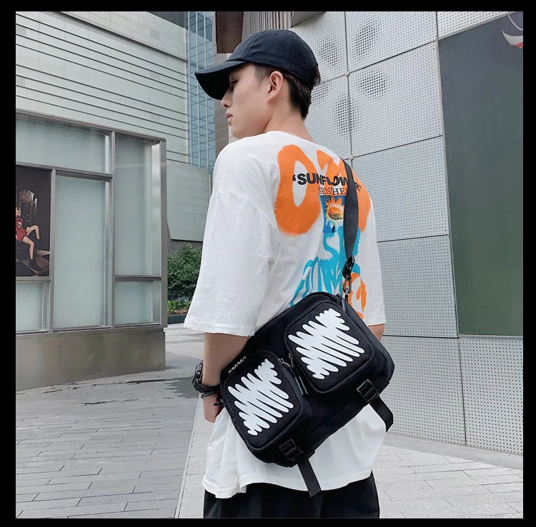 new best quality good price design women and men cross body bag silk screen printing canvas small square messenger bag