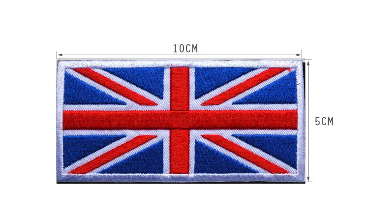 Wholesale 6 Colors 10x5cm Uk National Flag Armband Badges with Hook Loop Backing for Hats Backpack and Garments Decoration