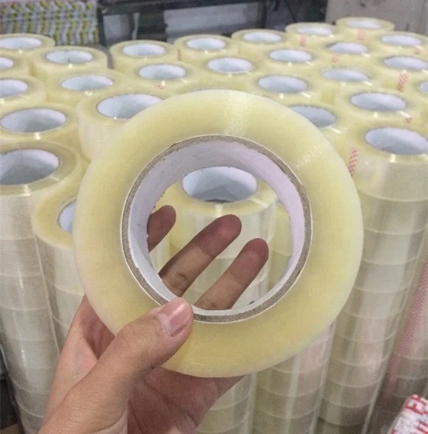 custom clear duct bopp packing adhesive packaging tape adhesive jumbo roll with logo for packaging