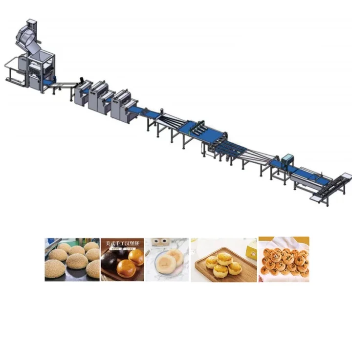 Bakery Full Automatic pastry Making Machine Mould Maker Fully automatic hamburger bread production line