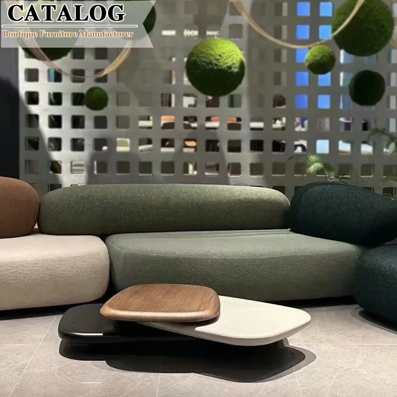 Coffee Shop Center Tea Table Wooden Veneer Ethiopian Swivel Coffee Table for Living Room Home Modern Coffee Table