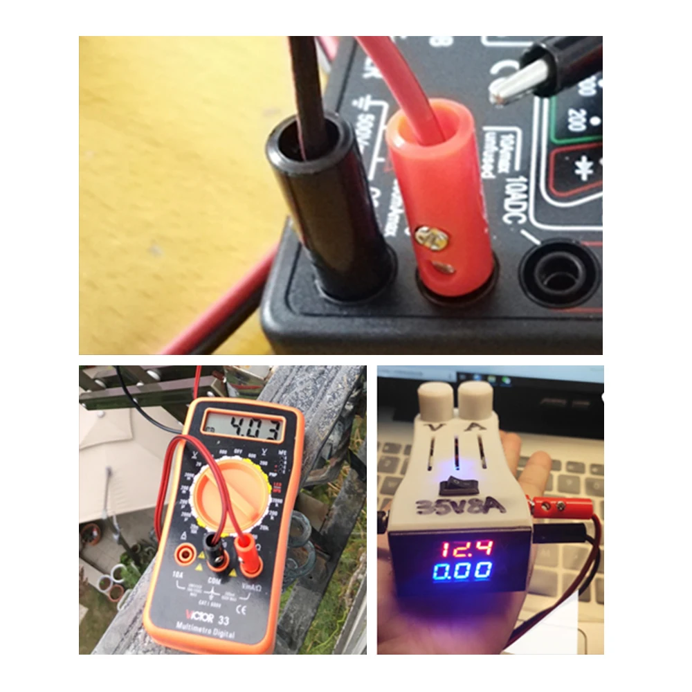 1 Pair 1M Red Black Jumper Wires Power Cord Connector Banana Plug to Crocodile Alligator Clips Clamp 4mm Test Probe Lead Cable