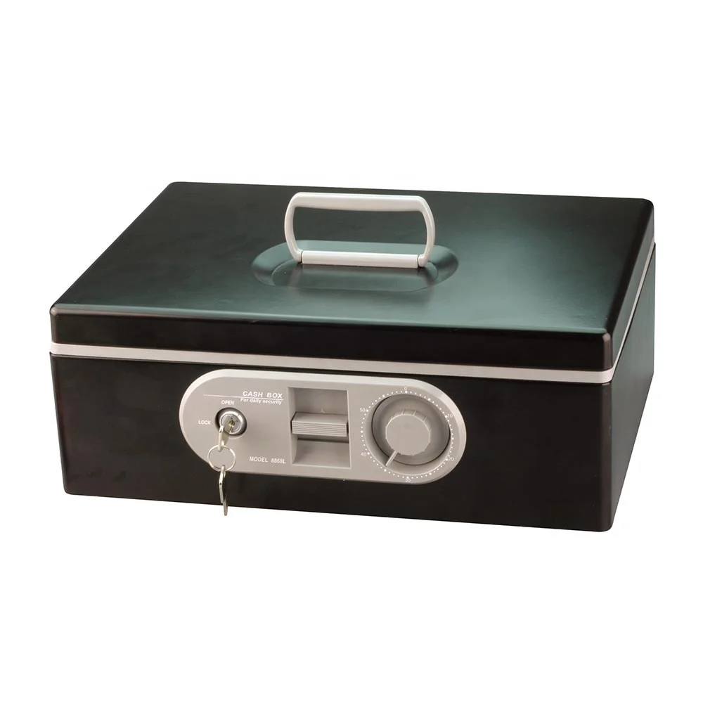 
Eagle Safety Cash Box Stationery Large Key Lock Cash Storage with Cover and Key Metal Portable Cash Box 