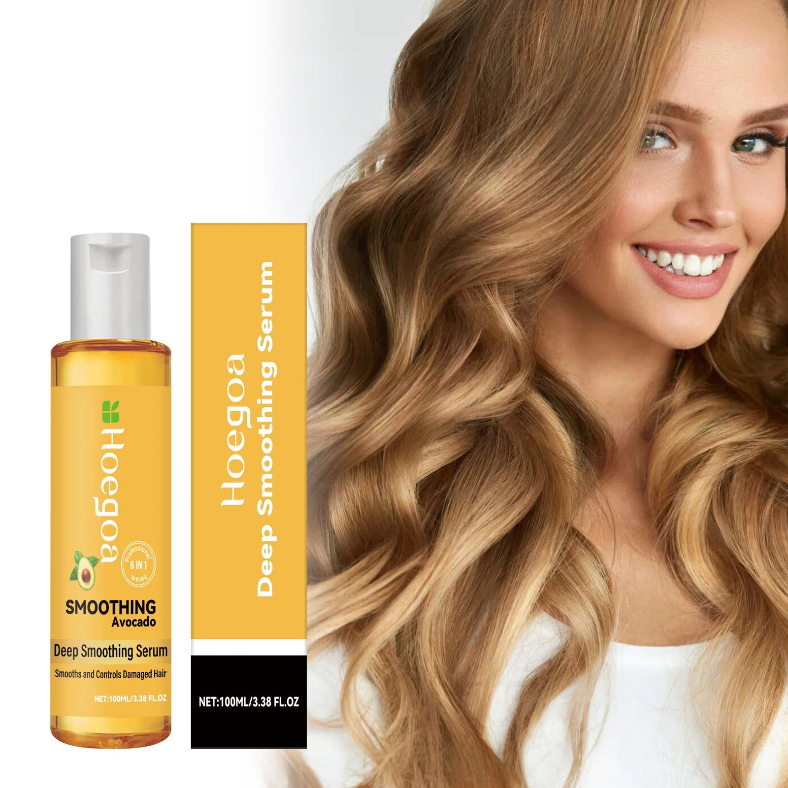 HOEGOA Avocado Hair Essential Oil Deep Smoothing Serum Anti Loss Strengthen Nourishing Healthy