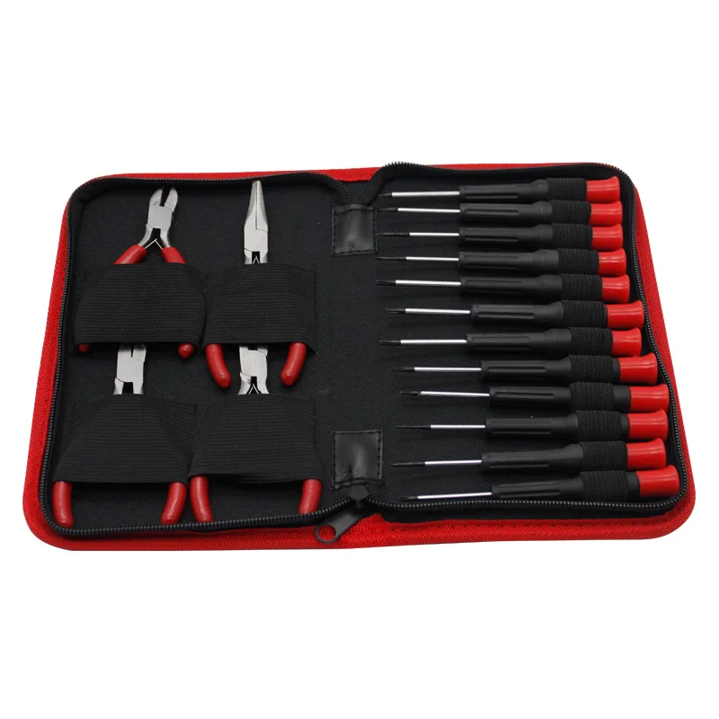 16pcs plier screwdrivers tool bag diagonal plier tools for home office outdoor factory price hand tool kit