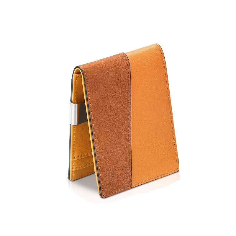 2021 summer new arrival mens slim card holder wallets,fashion designer OEM brand PU or real leather wallet rfid money clip