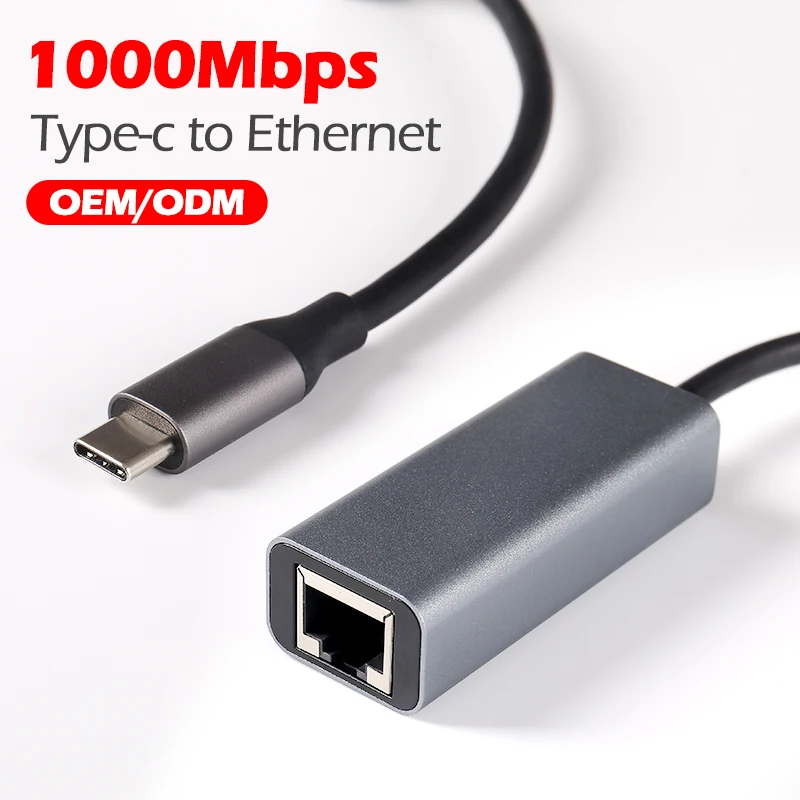 High Quality Type C to ethernet Gigabit Adapter USB C to rj45 hub for Laptop