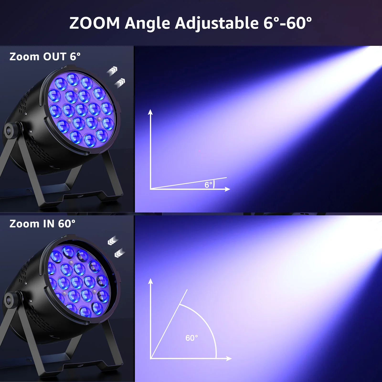 U`King High Brightness 19*15W LED RGBW 4 in 1 Par Lights For Stage Concert Bar DJ Lighting Equipment Zoom Par Light