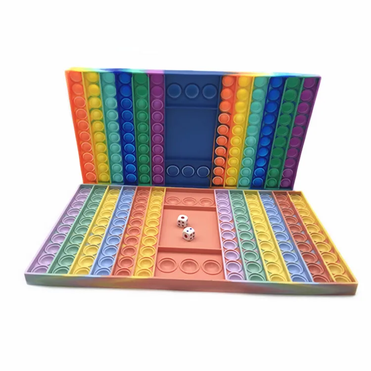 Jumbo  Fidget  Game Chess Board Toy, Rainbow Push Bubble Sensory Toys