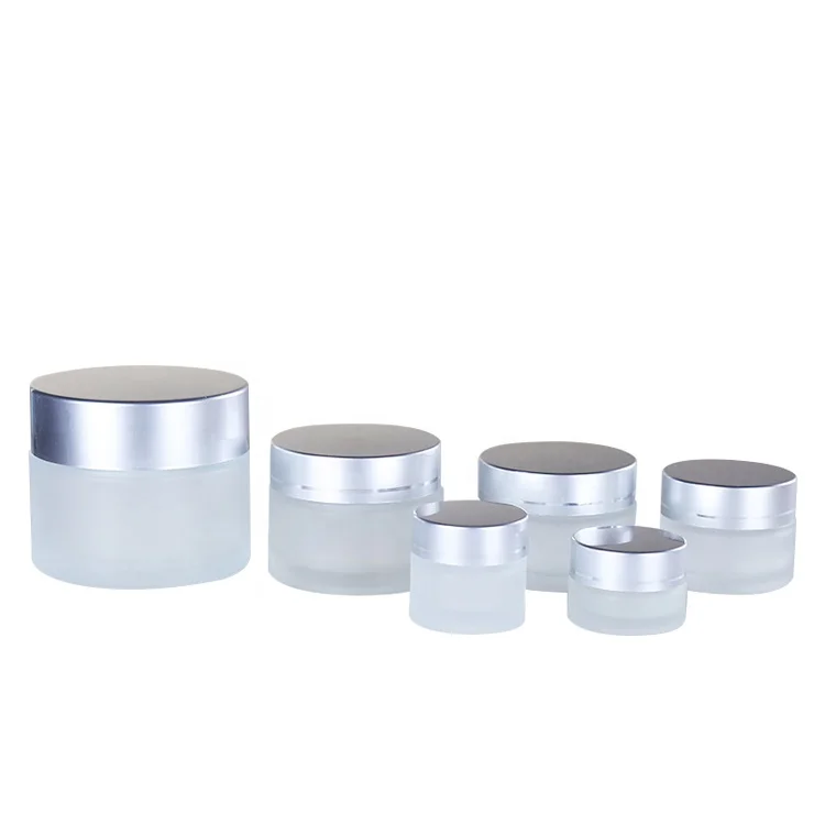 wholesale 5g 10g 15g 20g 50g 100g luxury cosmetic glass jar frosted cosmetic packaging jar
