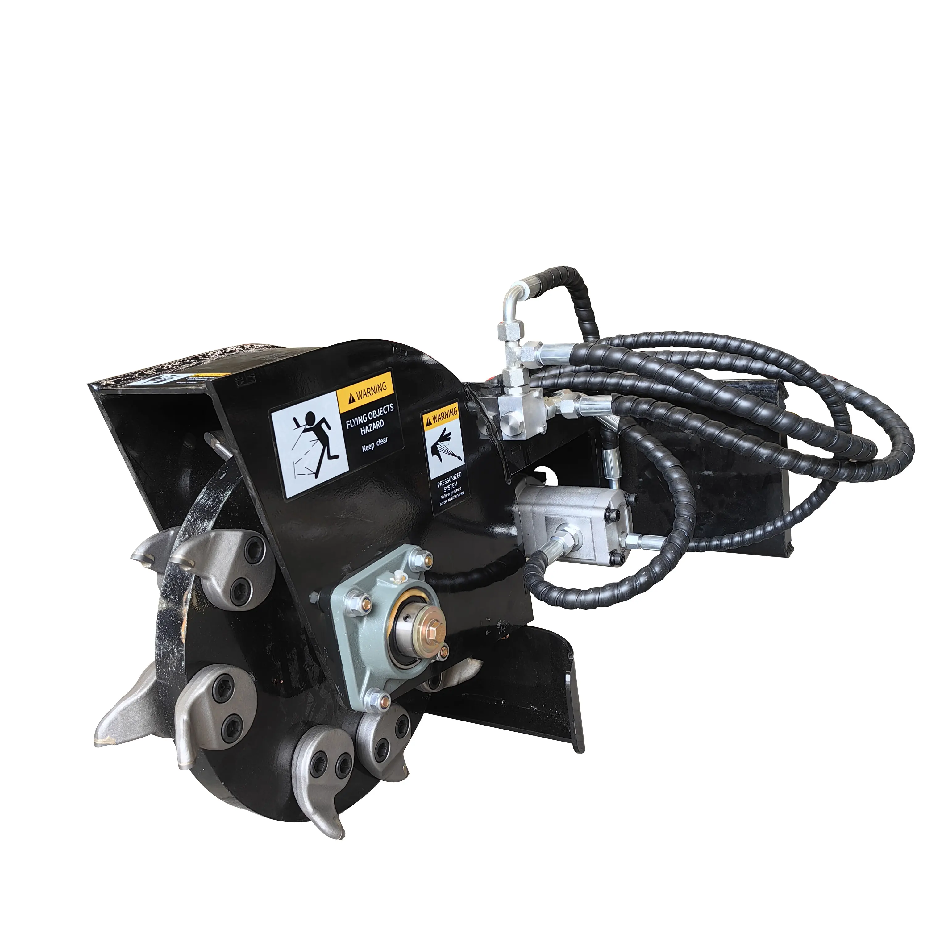 Stump grinder(No mechanical swing)Travelling grinding attachment for mini skid steer loader track/crawler loader  wheel loader