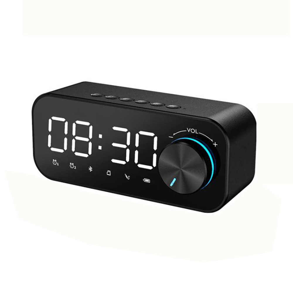 B126 2021 Новый беспроводной Bluetooth 5,0 динамик Будильник цифровой дисплей светодиодный сабвуфер музыкальный плеер мини BT динамик