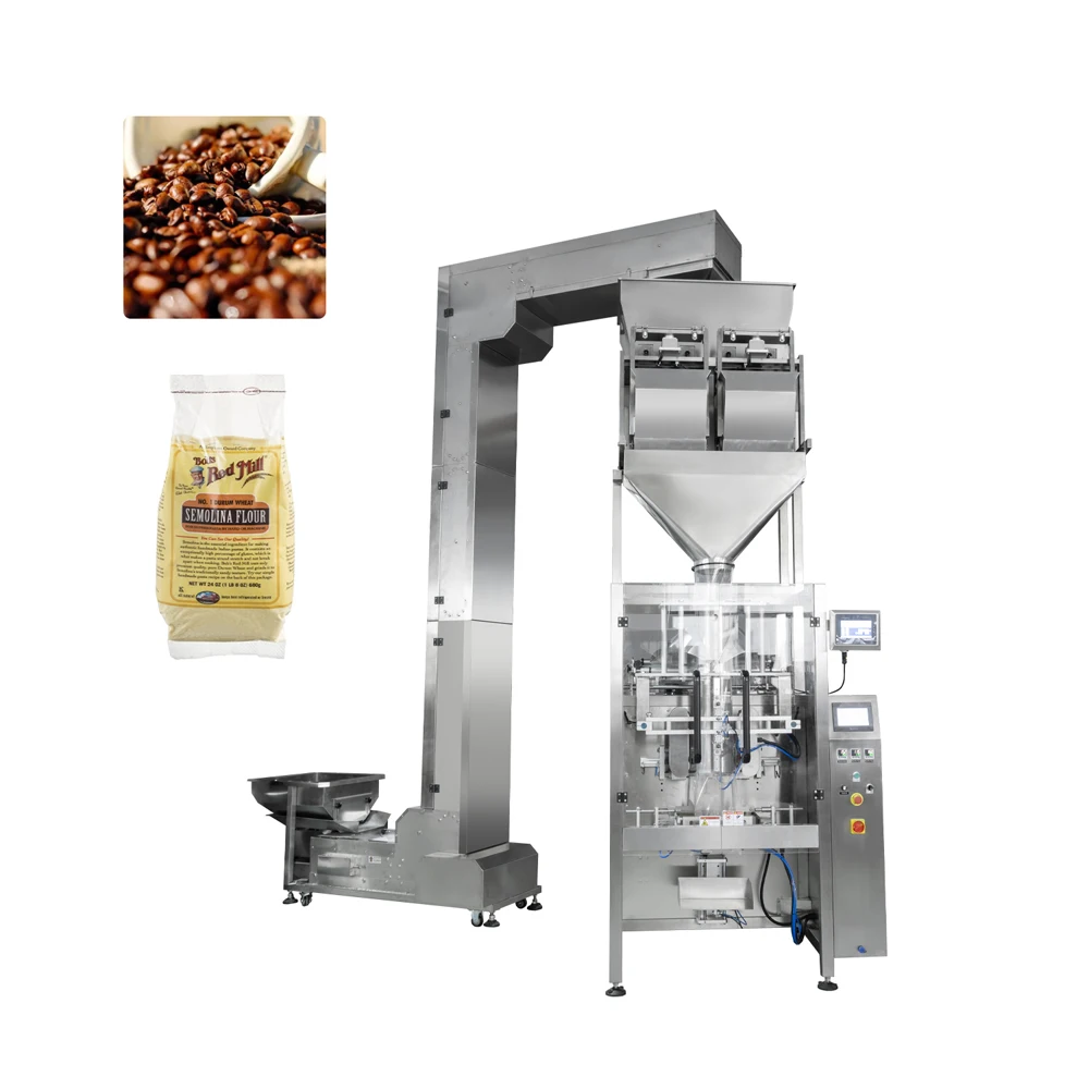 Automatic Pet Dog Animal Food Tofu Cat Litter Sand Coffee Beans Pellets Weighing Packaging Equipment Fertilizer Packing Machine