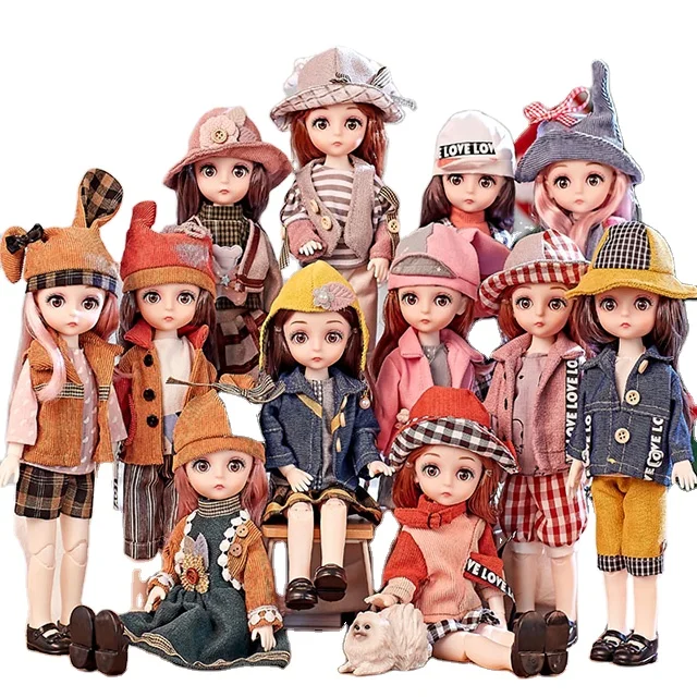 12 Doll Movable Joints Dress Up Casual Suit Clothes Accessories Decoration Cute Princess Nude Girl Fashion Gift DIY Toy