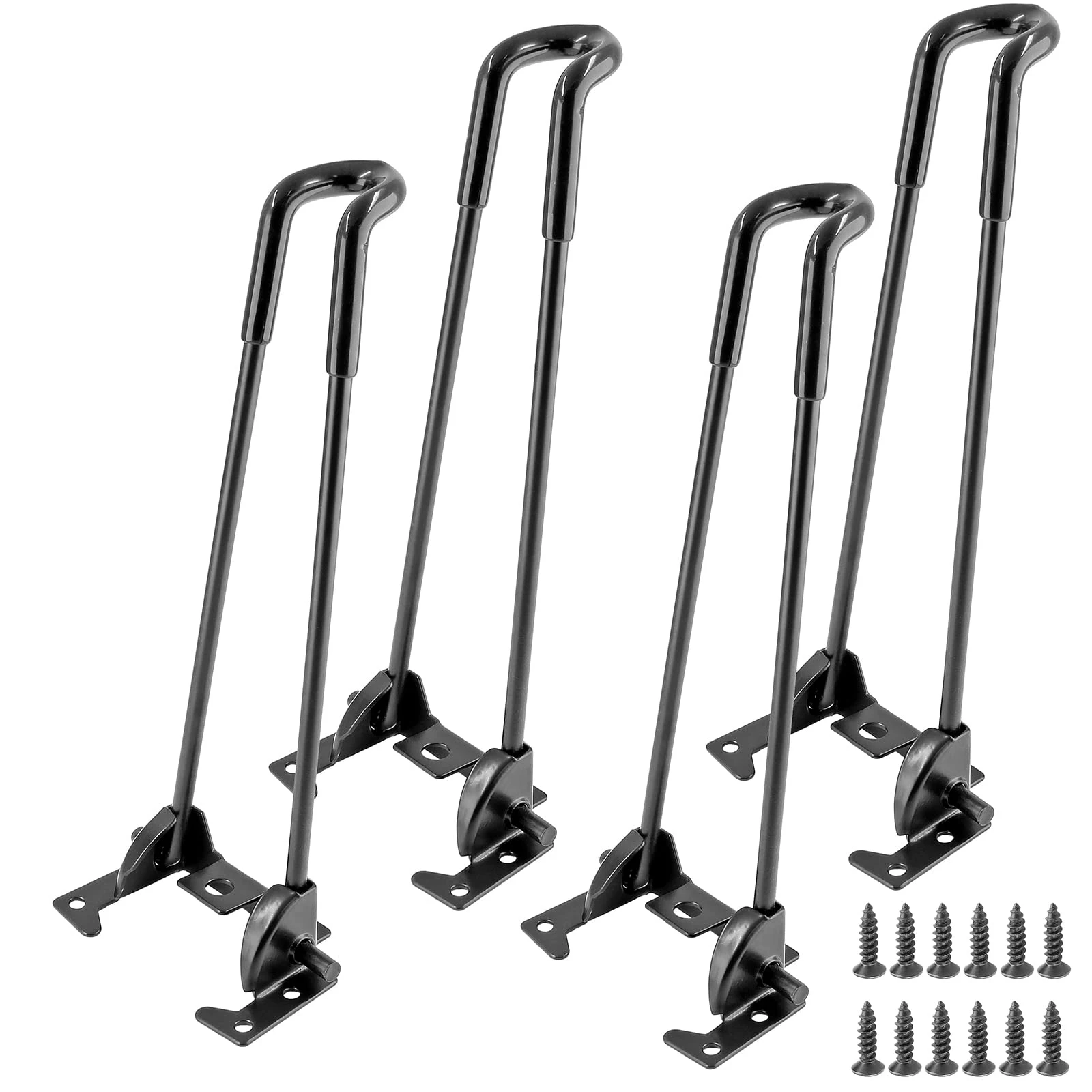 Foldable 4Pcs Hairpin Legs Heavy Duty Easy Install Furniture Black Coffee Folding Table Legs for Desk Bench Chair Home DIY