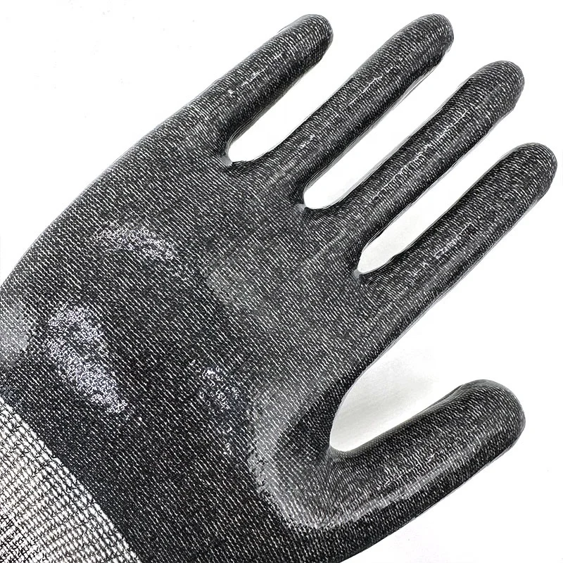 SRsafety 18 Gauge Silicone Coated Anti Cut Gloves Custom ANSI Abrasion Heat Resistant Gloves Construction Gloves for Work