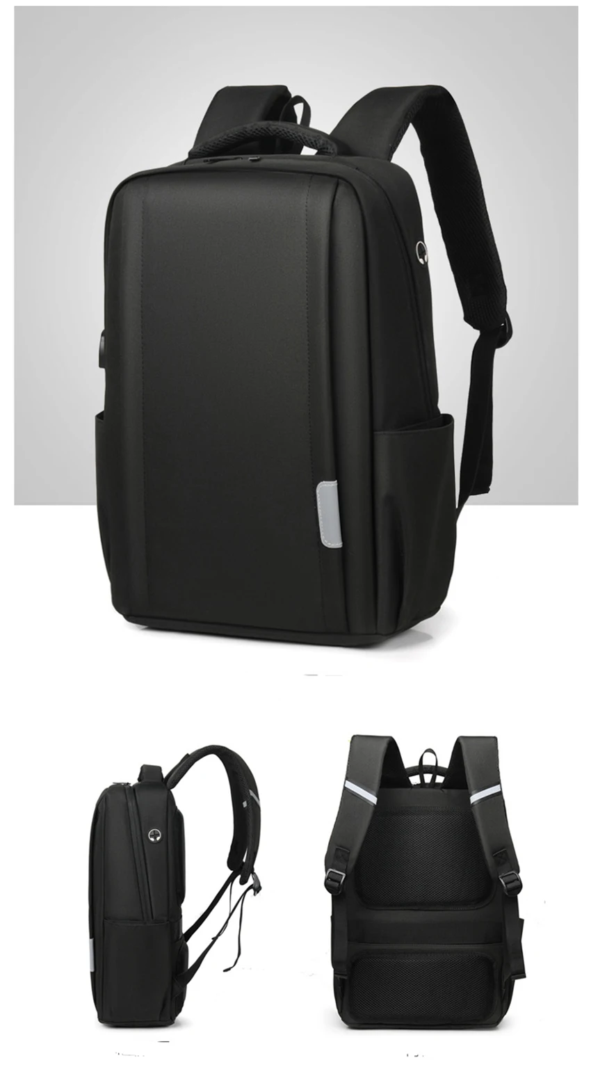 Light weight men Business travel Nylon waterproof anti-theft laptop backpack bag with USB Charging Port
