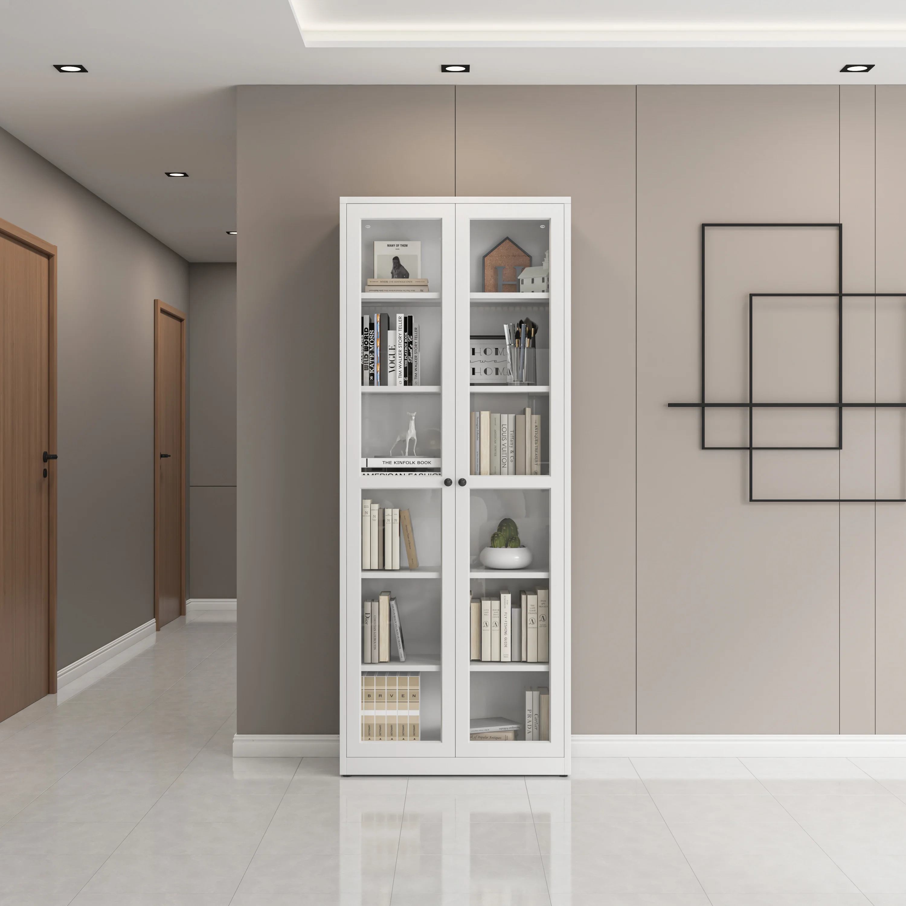 Hot Sale office unit cabinet bookcase showcase 4 door steel File Cabinet glass door  metal Filing Cabinet