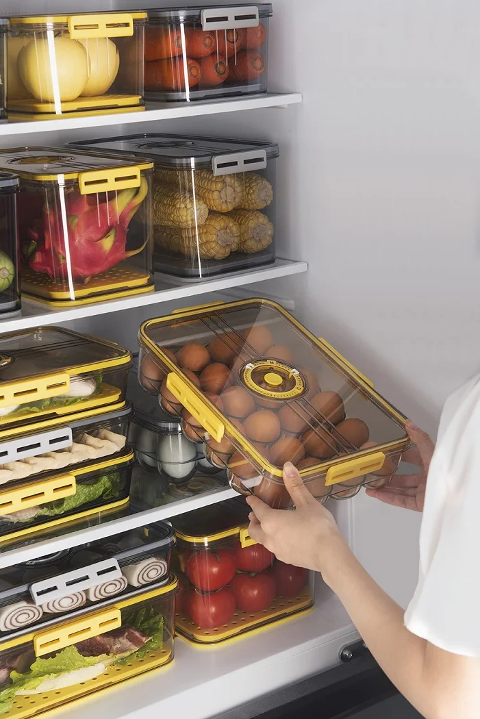 Eggs Holder for Refrigerator Automatic Rolling Antislip Organizer with Lid Egg Storage Container Shelf Kitchen Egg Tray