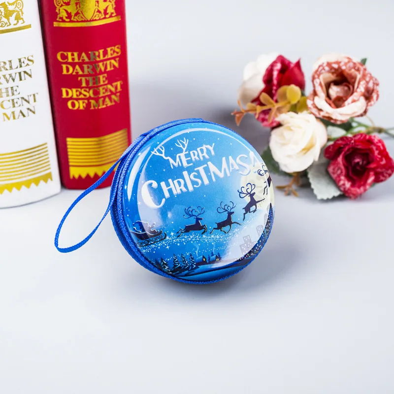7*3cm Christmas Pattern Little Coin Purse Small Wallet Headset Storage Bag Santa Clause Christmas Gifts Kids Xmas Favors