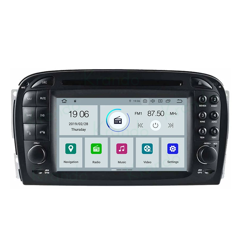 Krando Android 11 0 7 дюймов 4 ГБ 64 автомобильный DVD Радио для Mercedes Benz SL R230 SL350 SL500 2001-2004 аудио модернизации планшет мультимедийная