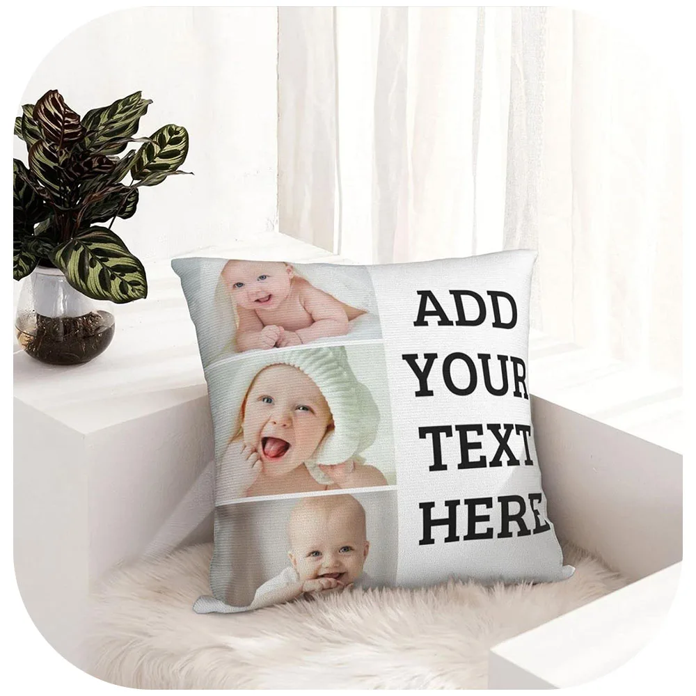 Customized throw pillow DIY Pillow Case custom logo Square Pillowcase Cushion Covers with Photo Text Image Name
