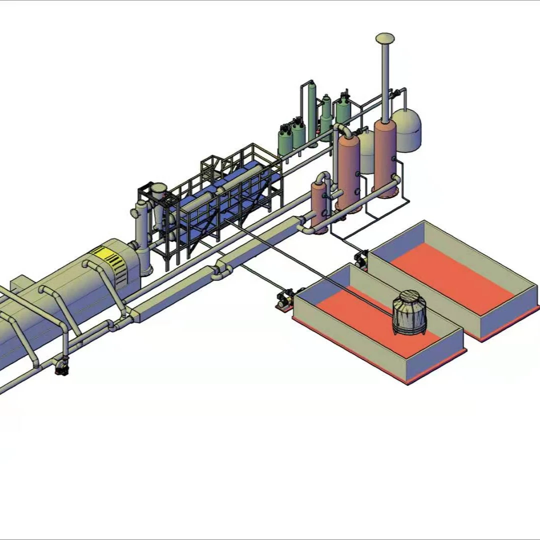 Continuous waste tire pyrolysis plant machine plastic to oil recycling machinery diesel