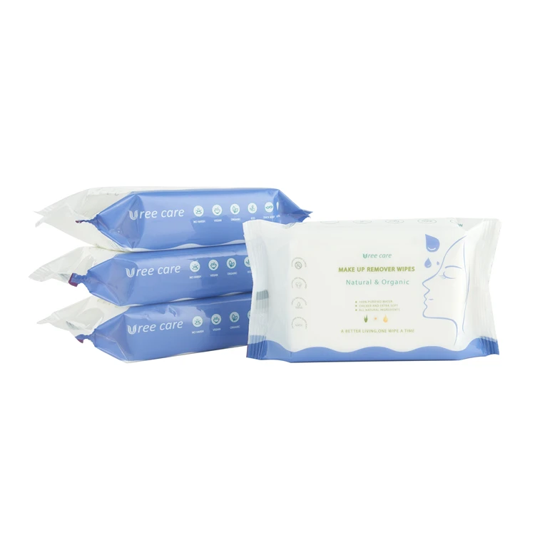 Organic Skin Care ultra soft Natural Feminine Wipes Private Label makeup remover bamboo simple face wipes