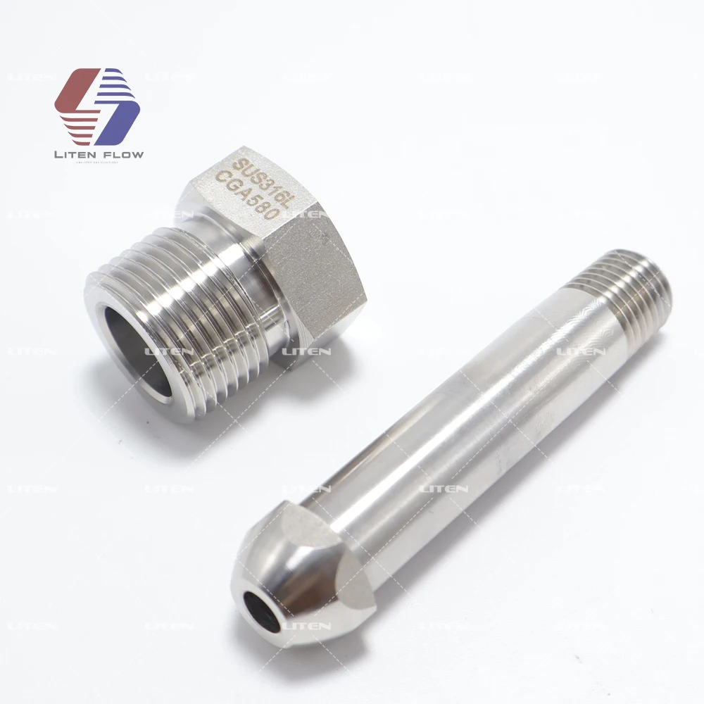 CGA580 соски высокого давления для сжатого инертного газа к штекерному 1/4 NPT MNPT CGA 580 адаптер цилиндра из нержавеющей стали 316