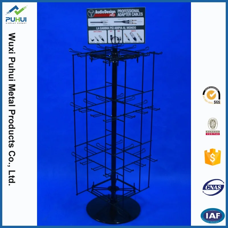 custom steel store fixture Table rack electronics blister package Products Hanging Pegs revolving Stand metal Retail Display