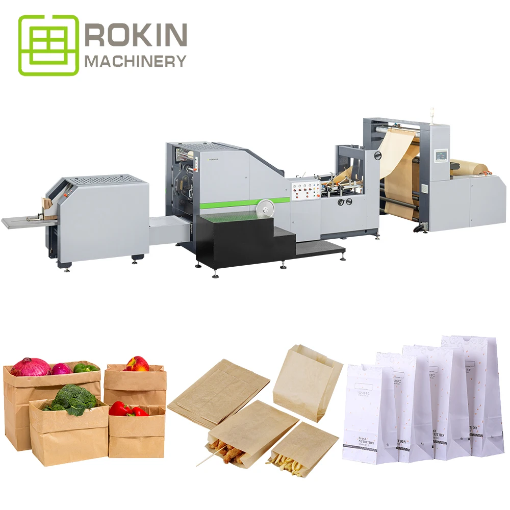 ROKIN BRAND eco-friendly ready to ship KFC bags paper bag making machine
