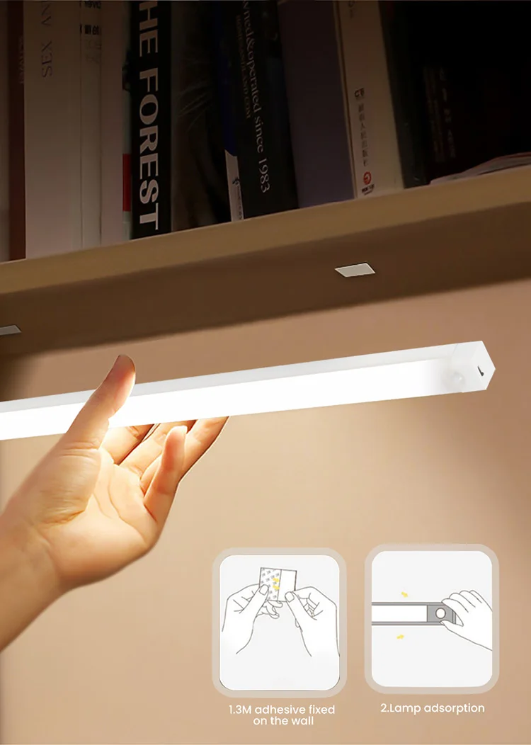 Factory Motion Sensor Mini Smart Battery Operated Adhesive Sticker LED Under Cabinet Light Battery