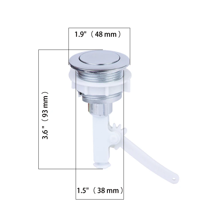 Most Popular Toilet Tank Top Push Fittings Bottom Fill Flapper Pull Inlet Valve for Two-Piece Universal 2 Inch Cistern