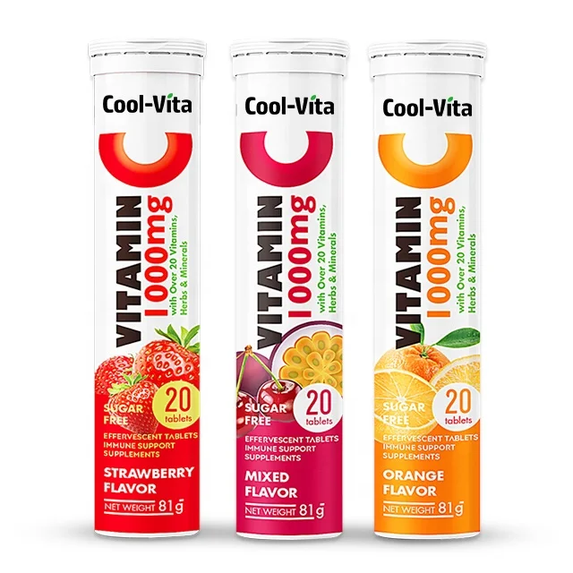 Manufacture Vitamin C 1000mg Effervescent Tablets for Enhance Immunity Healthcare Supplement