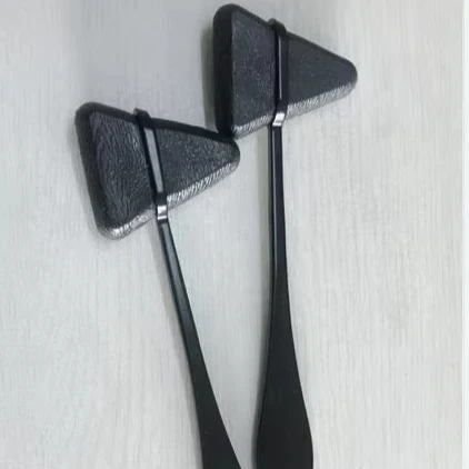 Black percussion hammer all black triangular diagnostic hammer, neural hammer, coated with black powder and spray plastic handle
