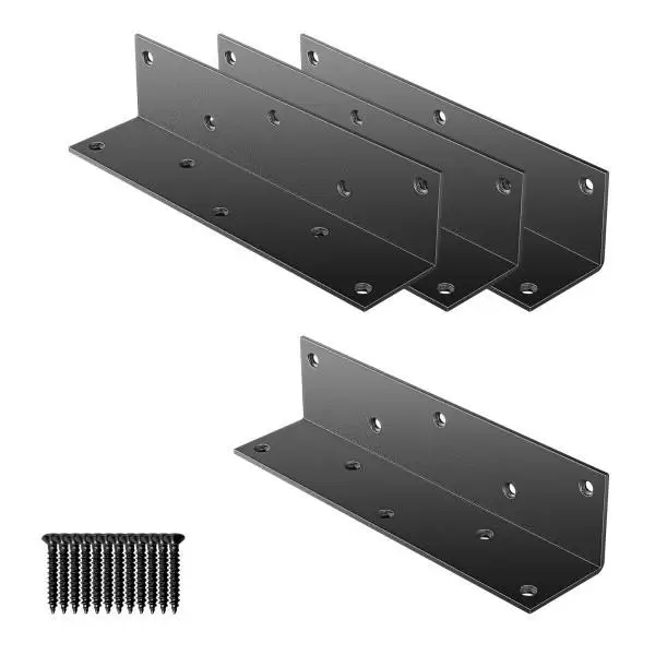 Furniture hardware adjustable metal wall bracket L-shaped corner code supporting cabinets bracket wood connector