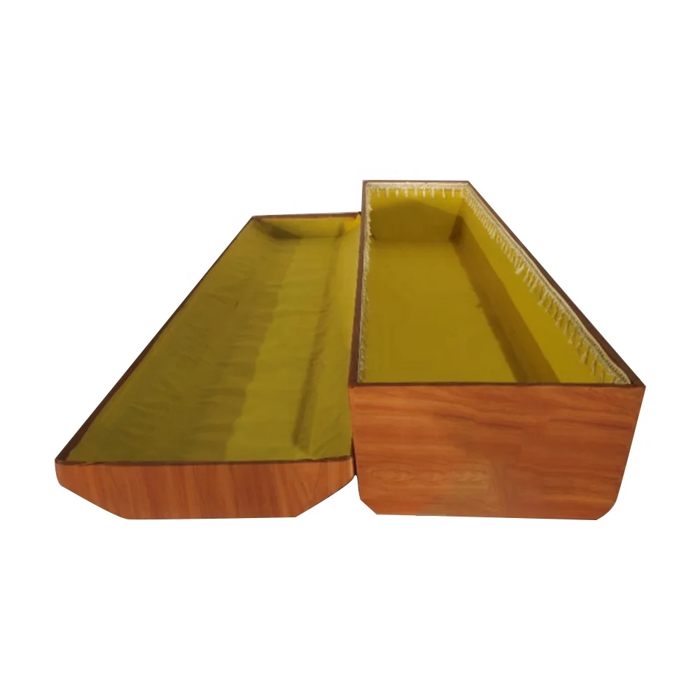 European Style Corrugated Paper Cremation Coffin Biodegradable Wooden Urn for Adult for Crematorium and Funeral Homes