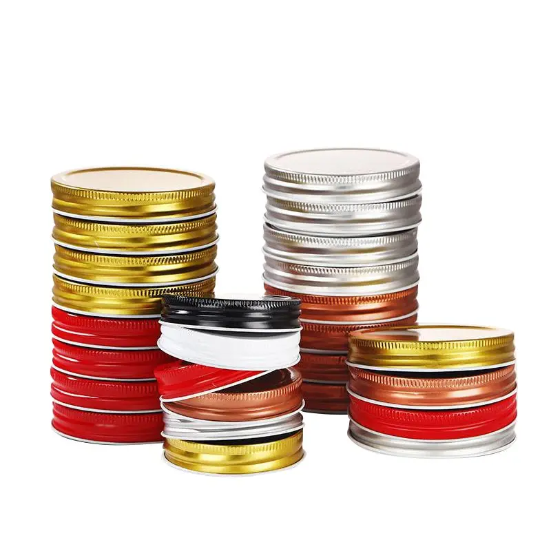 70mm 86mm Custom Logo Screw Cap Regular Wide Mouth Mason Jar Lid with Straw Hole