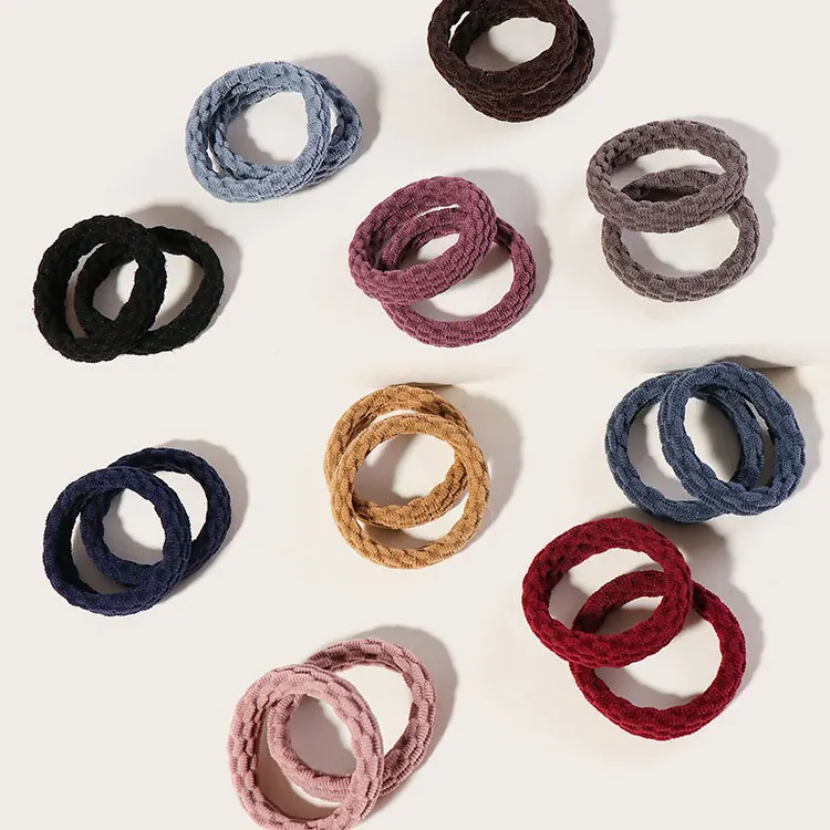 Customized chiffon hair scrunchies cherry print for sweet girls rubber hair tie