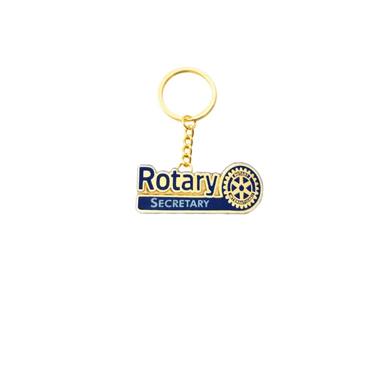 Manufacturer Customized Enamel Rotary Club International Member Emblem Keychain Custom Logo Rotary Keyring Keychains Llavero